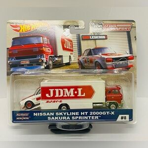 Hot Wheels Premium Nissan SkyLine HT 2000 GT-X Sakura Sprinter Team Transport